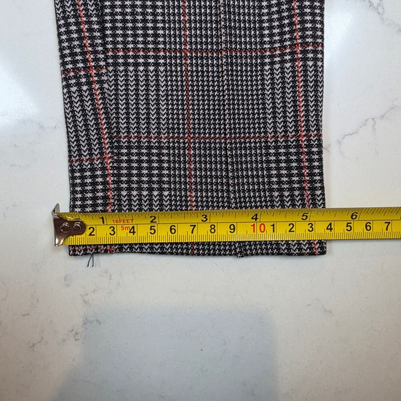 Forever 21 Glen Plaid High Waisted Pull On Pants Red Black White Large - Picture 10 of 10